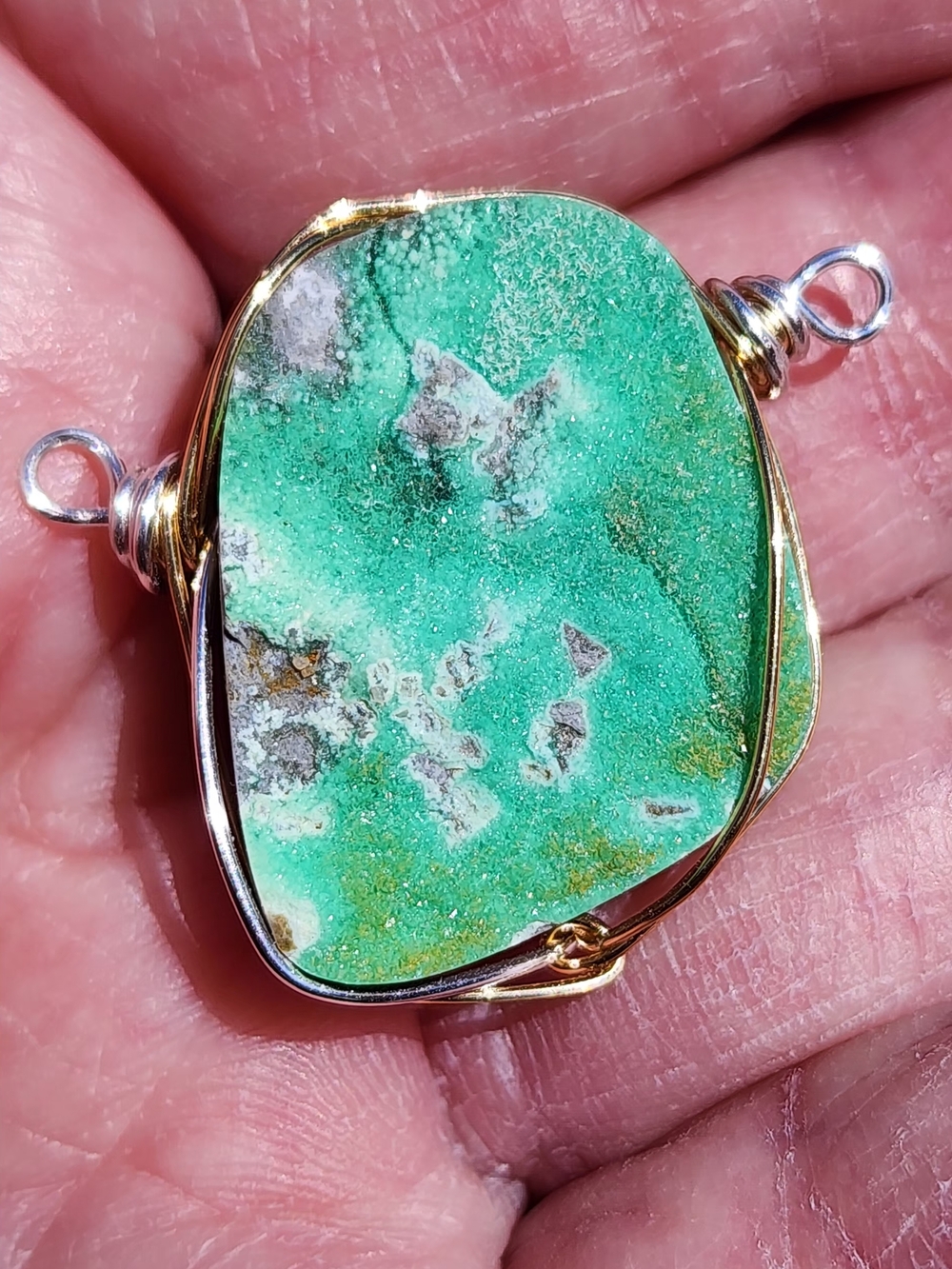 VERICITE Druzy Handmade Pendant -  Rare Stone -created By Destineebgems